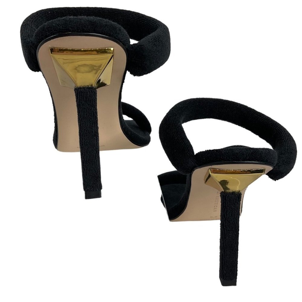 Good American Shoes Womens Size 8 Black Terry Cloth Heels Stilleto $260 Nwb - Picture 4 of 10